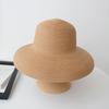 Vintage Hepburn Bell-Shaped Big-Brimmed Straw Hat Muse With Elegant Temperament White Sunscreen Shade Portable Beach Hat