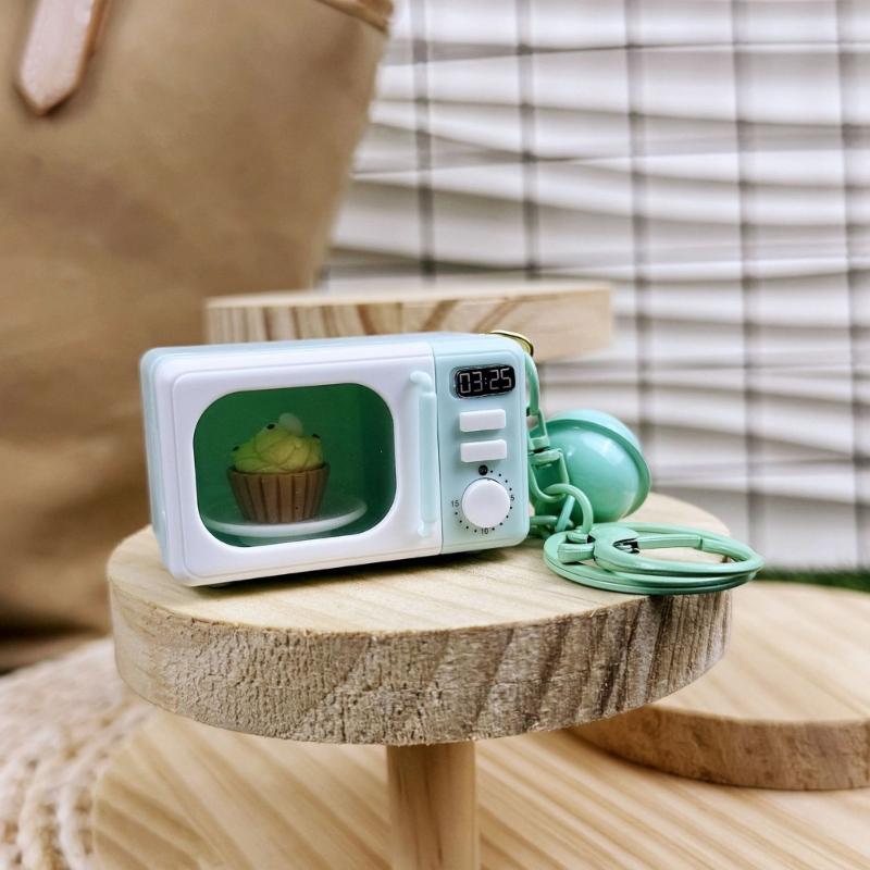 Реалистичный брелок-микроволновка для ролевых игр, подходит для телефонов, развивающая игрушка с вращающейся ручкой и светозвуковыми эффектами