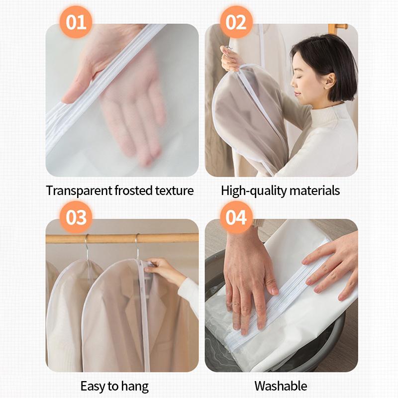 Dustproof Clothing Covers Damp-proof Garment Bags Clothes Dust Cover Suit Dress Protector Dressing Room Hanging Closet Organizer