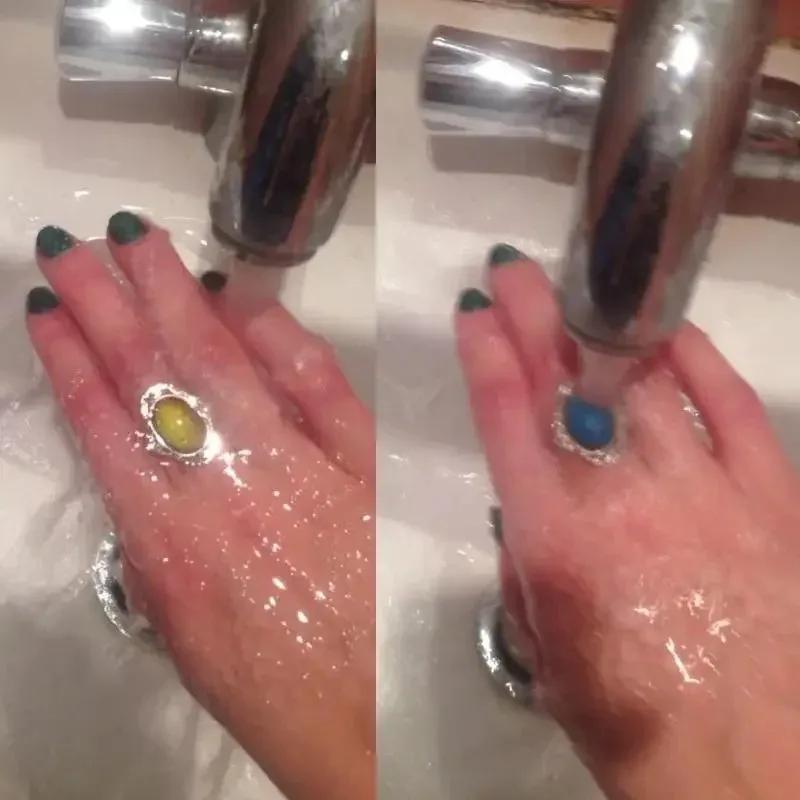 Кольцо с ретро-магией, с драгоценными камнями, с сердечками, с изменением цвета, с регулируемой температурой, модные ювелирные изделия, аксессуары, кольца для женщин