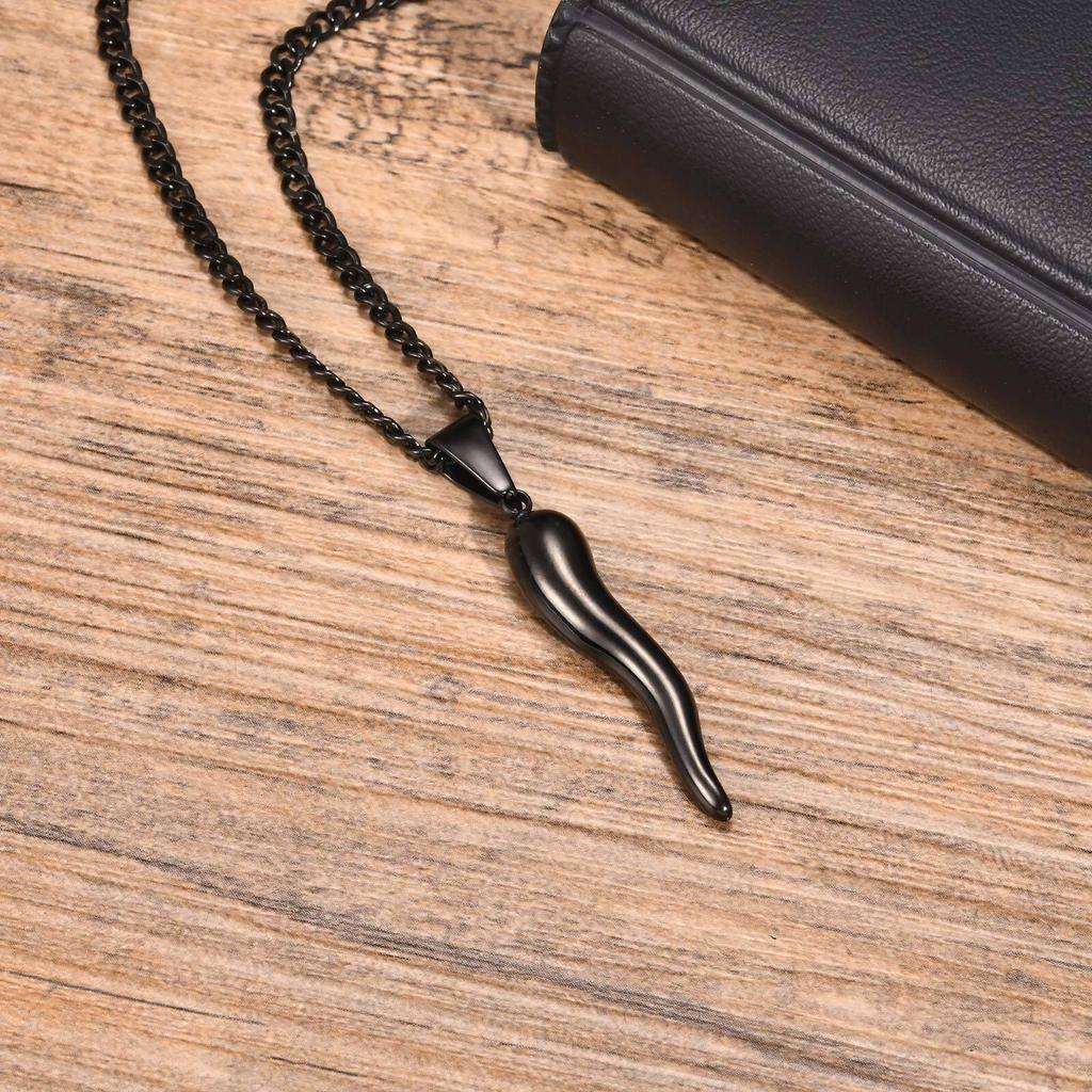 ITALIAN HORN Necklaces for Men Women,Stainless Steel Italian Cornicello Charm Pendant Necklaces,Unisex Jewelry Gifts