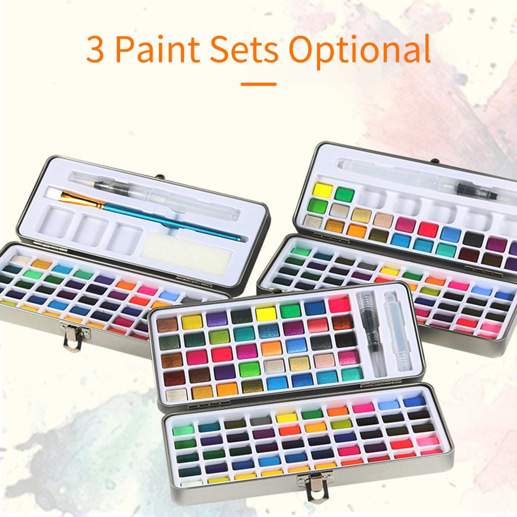 Набор акварельных красок H&B, 72 цвета, профессиональные художественные принадлежности с акварельной кистью для художников