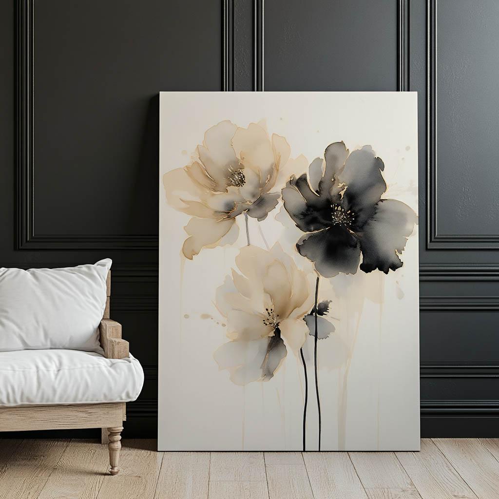Kwiatowy Taniec Kwiatowy Taniec, 60X90 Cm, Rama Aluminiowa Czarna, Papier Matowy 230 Gsm