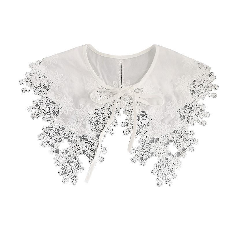 Court Lace Small Shawl Water-Soluble Hollowed-Out Pure Cotton Fake Collar Women'S Doll Collar Round Neck With Top Fake Collar