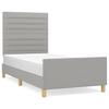 Bed Frame without Mattress Light Grey 90x190 cm Fabric