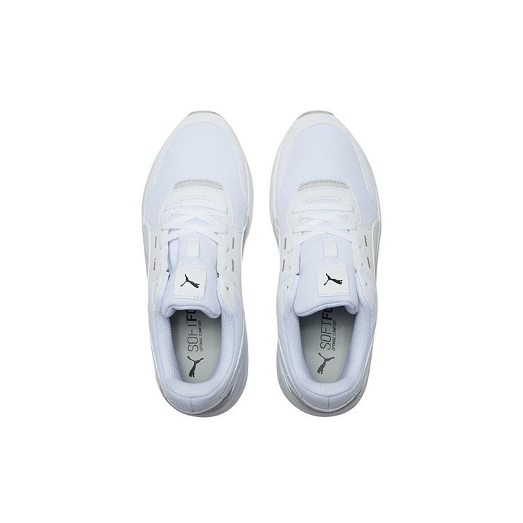Puma Future Runner Fabric Round Toe Lace-Up Durable Lightweight Low-Top Casual Shoes Men Sneaker White Gray 372611-01