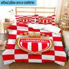 3pcs Monaco Football club Printed Bedding Set Duvet Cover Closure Includes 1 Duvet Cover & 2 Pillowcases Bedding Sets Home Decor Gifts