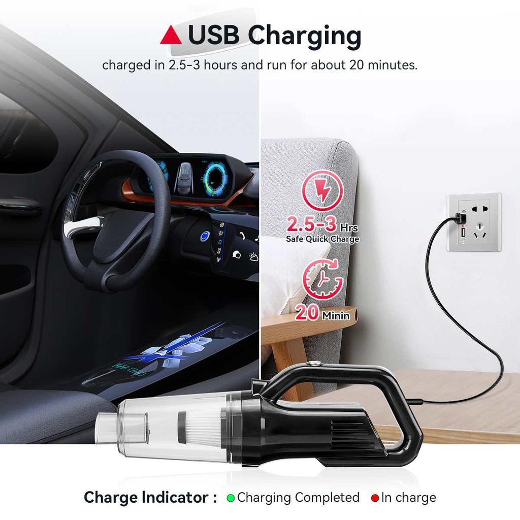 9000PA всасывающий пылесос высокой мощности 4000 мАч для автомобилей собачья шерсть домашних животных пылесос толкатель малошумный пылесос