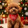 Pet Christmas Scarf Merry Christmas Print Dog & Cat Triangle Scarf Holiday Neckerchief For Teddy Golden Retriever Party Decor