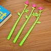 10pcs 0.5mm Creative Stationery Small Fresh Flower Shape Gel Pen Cute Cartoon Rose Office Learning Water-based Signature Pen