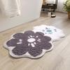 Мультяшный коврик для ванной с двойным цветком, быстросохнущий абсорбирующий коврик для ног, суперволокно, флокированный, удобный и мягкий коврик для ванной