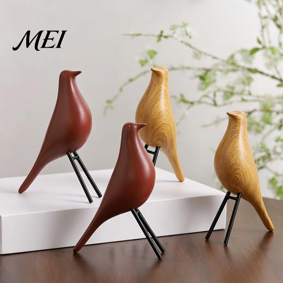 Compact Decorative Piece Nordic Style Bird Desktop Decor, Medieval Table Minimalist Streamlined Design Statue for Home Office Bookshelf Mantelpiece