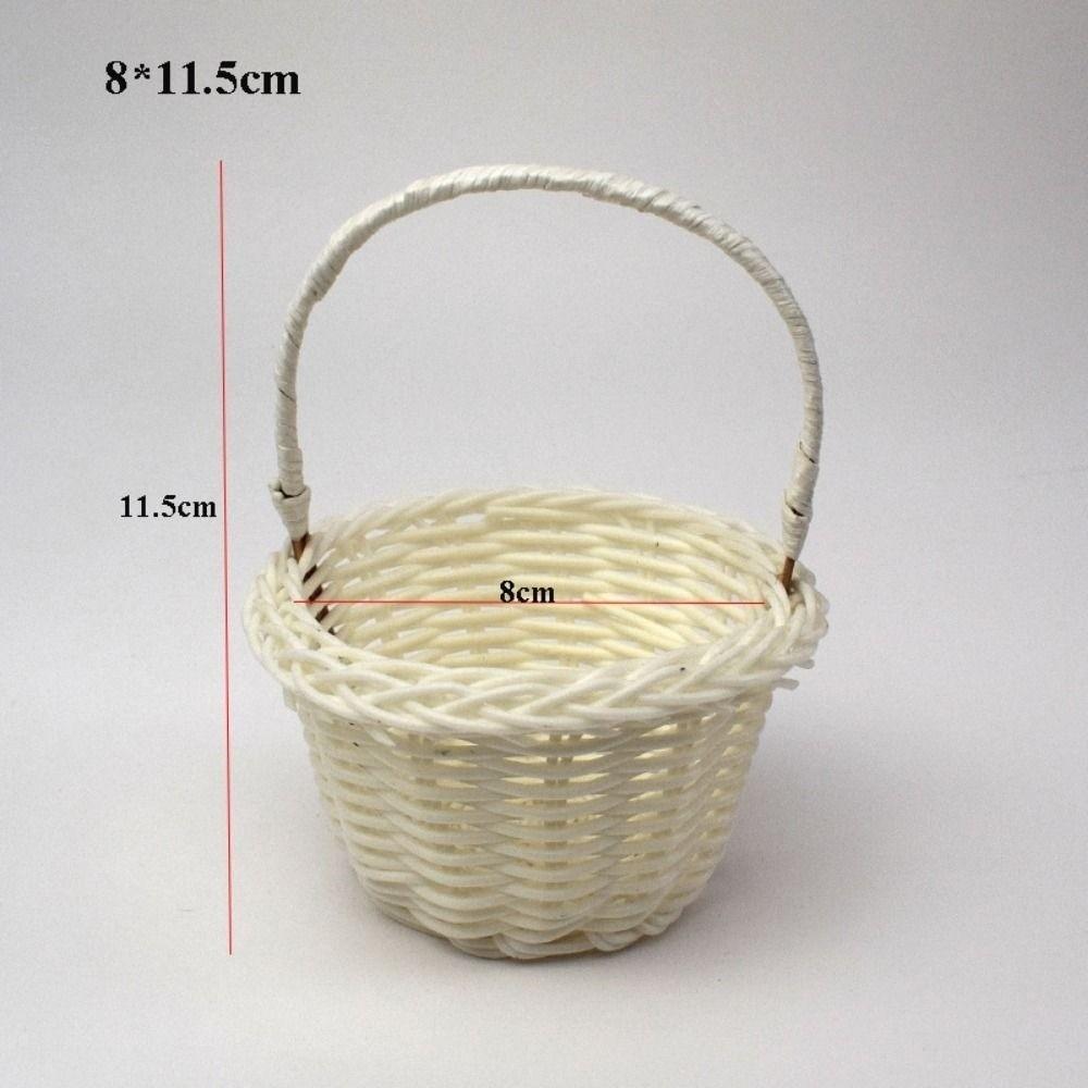 with Handle Weaving Flower Basket Household Vegetable Fruit Flowers Holder  Living Room Decoration