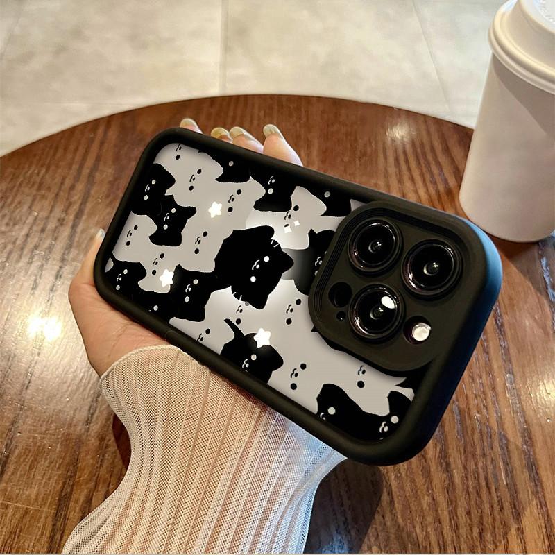 Милый мультяшный кот напечатанный модный чехол гибкий мягкий силиконовый чехол TPU полная задняя крышка для iPhone Samsung