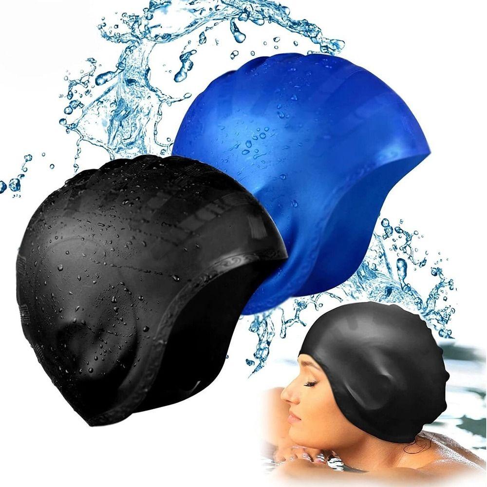 1Pcs Men Women Adults Silicone Swimming Caps Waterproof Swim Cap  For Long Short Hair