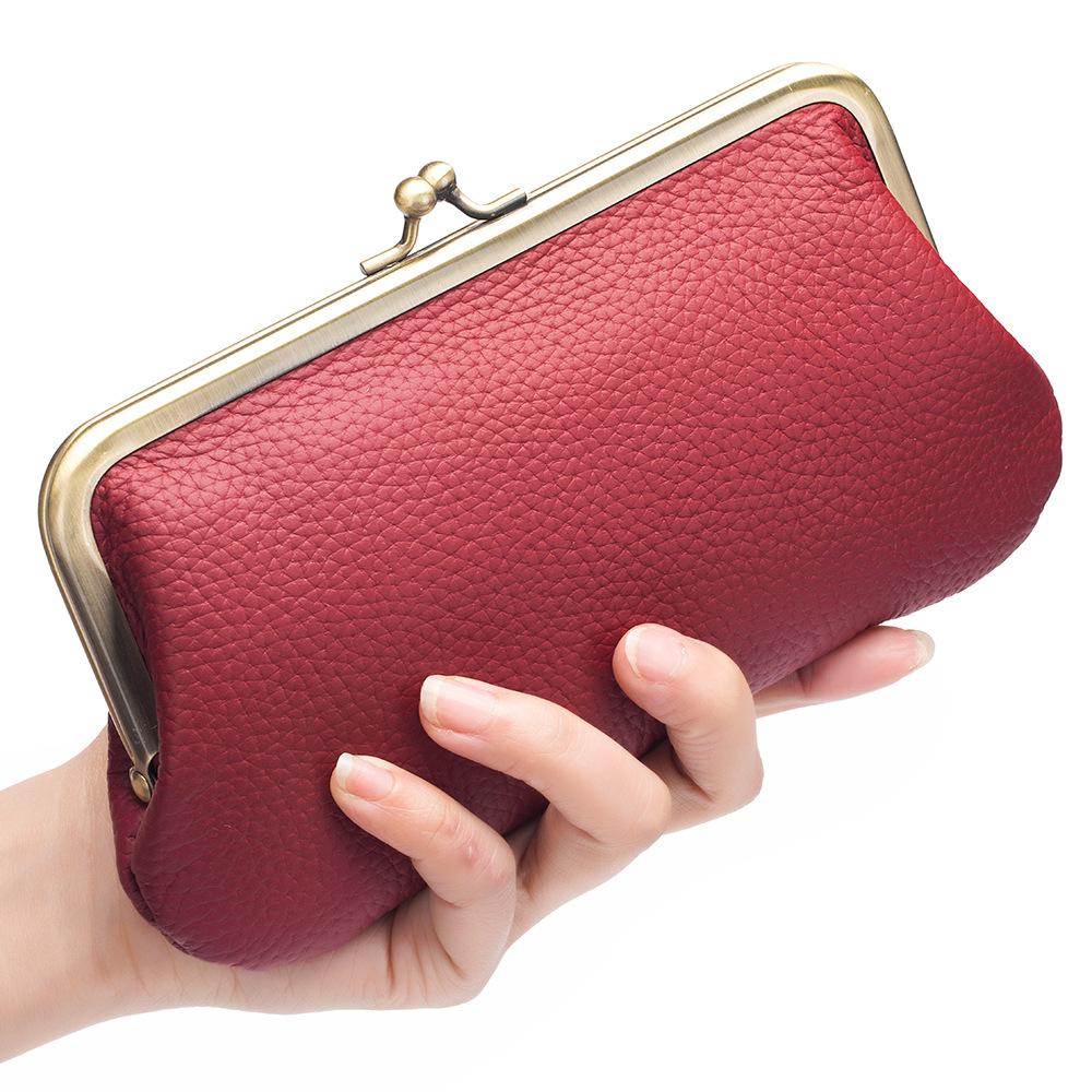 New European and American Clip Bag Hand Grab Bag Female Simple Long Hand Bag Wallet Mouth Gold Storage Bag Large Capacity
