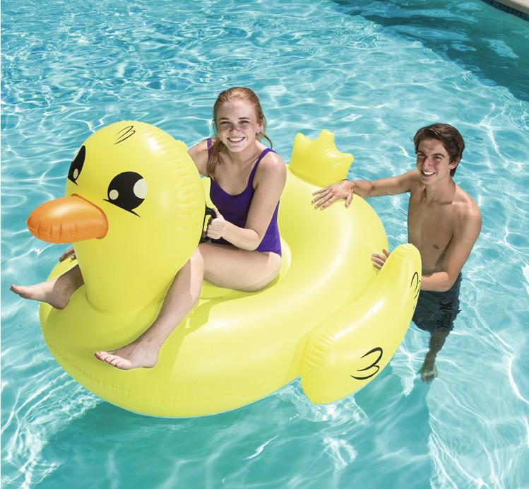 Intex 57288 Double Flamingo Adult Inflatable Swimming Ring - Thick Oversized Floating Bed for Kids & Adults
