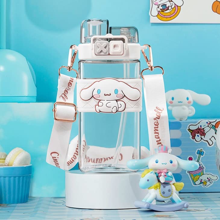Бутылка для воды Kuromi Cinnamoroll Pochacco Pompompurin My Melody с соломинкой Бутылка для воды Прозрачная бутылка Прозрачная бутылка Прозрачная детская бутылка Кружка Бутылка