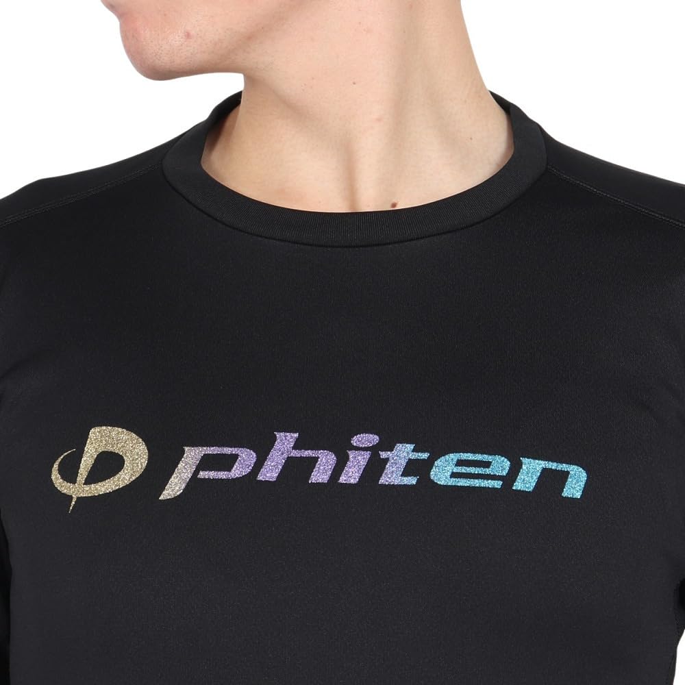 Phiten Лонгслив Ламе Грейд Черный Золотой 3124JG62900 x футболка (Черное золото/L/Мужские, женские)