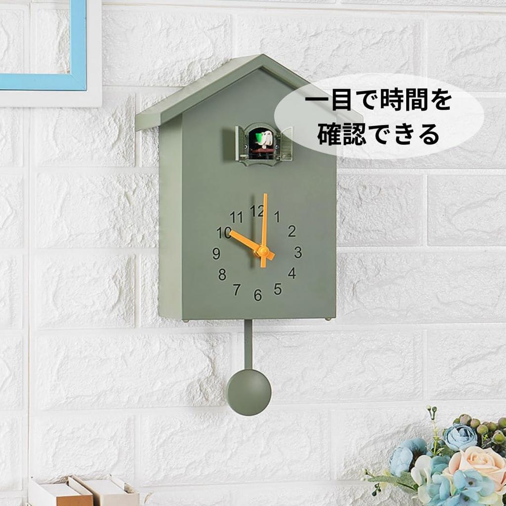 Asdays Cuckoo Clock, Wall Clock, 2-Way, Cute Pendulum Clock, Analog Table Clock, Rhythm (Orange)