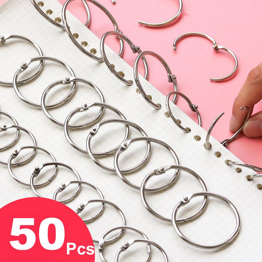 50 шт. Кольца для переплета DIY Альбомы Книги на кольцах Раскрывающиеся O-кольца Замки Брелки Канцелярские принадлежности для переплета Металлические детали для творчества