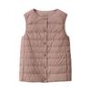 MUJI Down Vest Lightweight Down Collarless Vest BD0X3A3A Smoky Pink XXL (Antistatic Lining) Women's Women's
