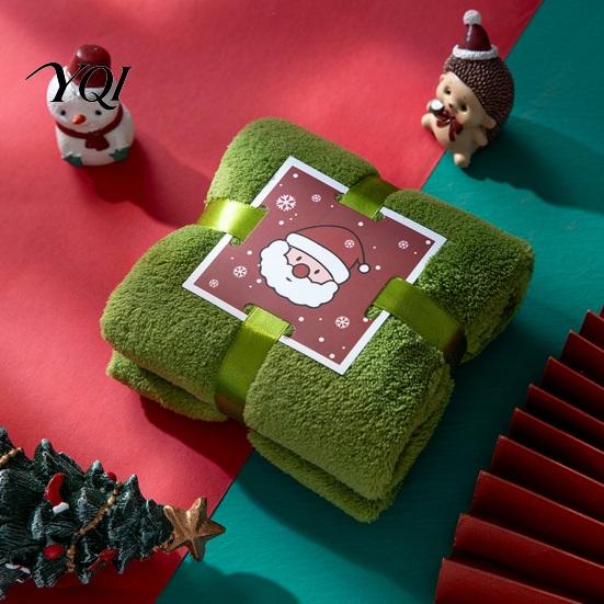 Xmas Gift Box Sets Christmas Towel, Soft Coral Fleece Decorative Red/Green/White Hand Towel for Washcloths Holiday Bathroom and Kitchen Decor,