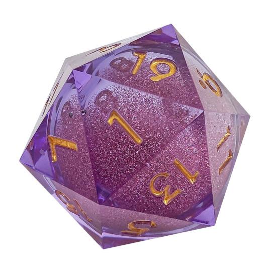 Игральные кости Liquid Core Resin Dice Sharp Edge 20-сторонние игральные кости золотисто-серебристого цвета с цифрами Многогранные игральные кости Quicksand Multi-sided D20 игральные кости для ролевой игры Реквизит для игральных костей