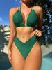 Nylon Solid Bikini Swimwear Sexy Fashion Modelling Design Swimsuit Women 2025 New Style Beachwear for Bathing Suit