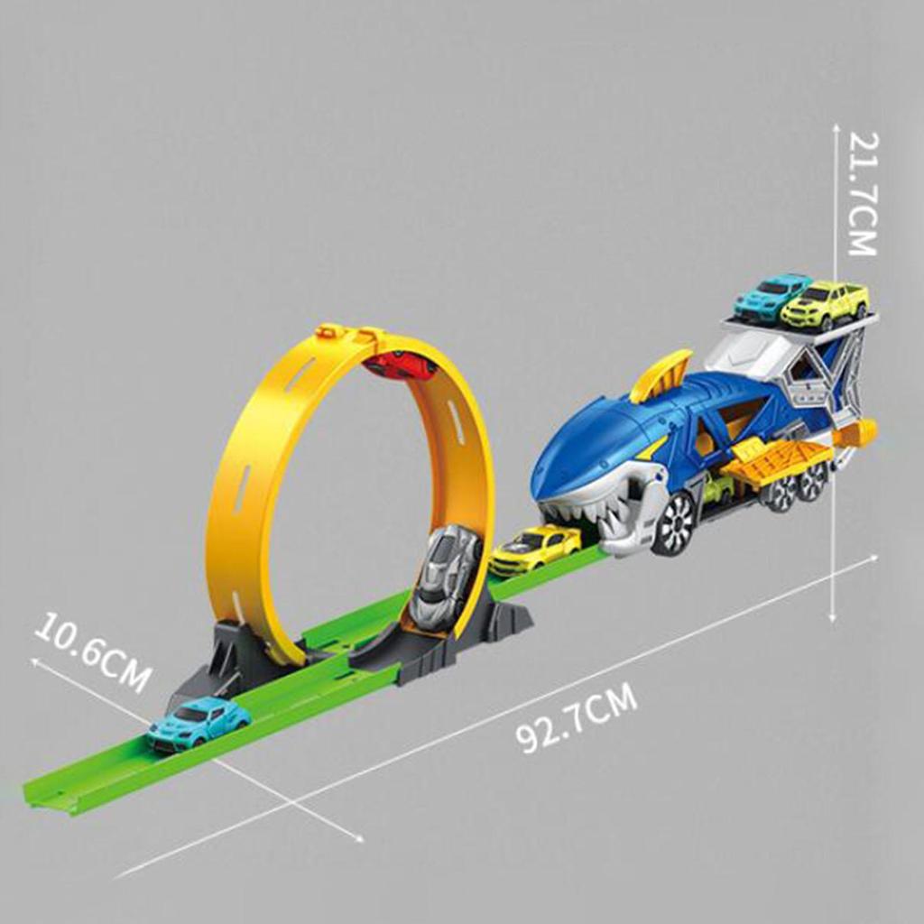 Kids Play Cars Shark Launching Vehicle Puzzle Durable Launch Transporter Toy Car Track Set for