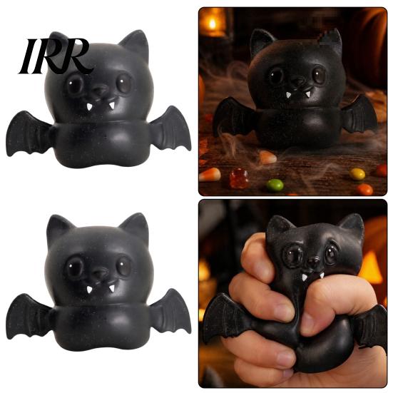 Safe Odorless Sensory Gift Halloween Glitter Bat Squeeze Stress Ball, Soft TPR Slow Rising Fidget Toy Flexible Reliever for Adults Anxiety Relief,