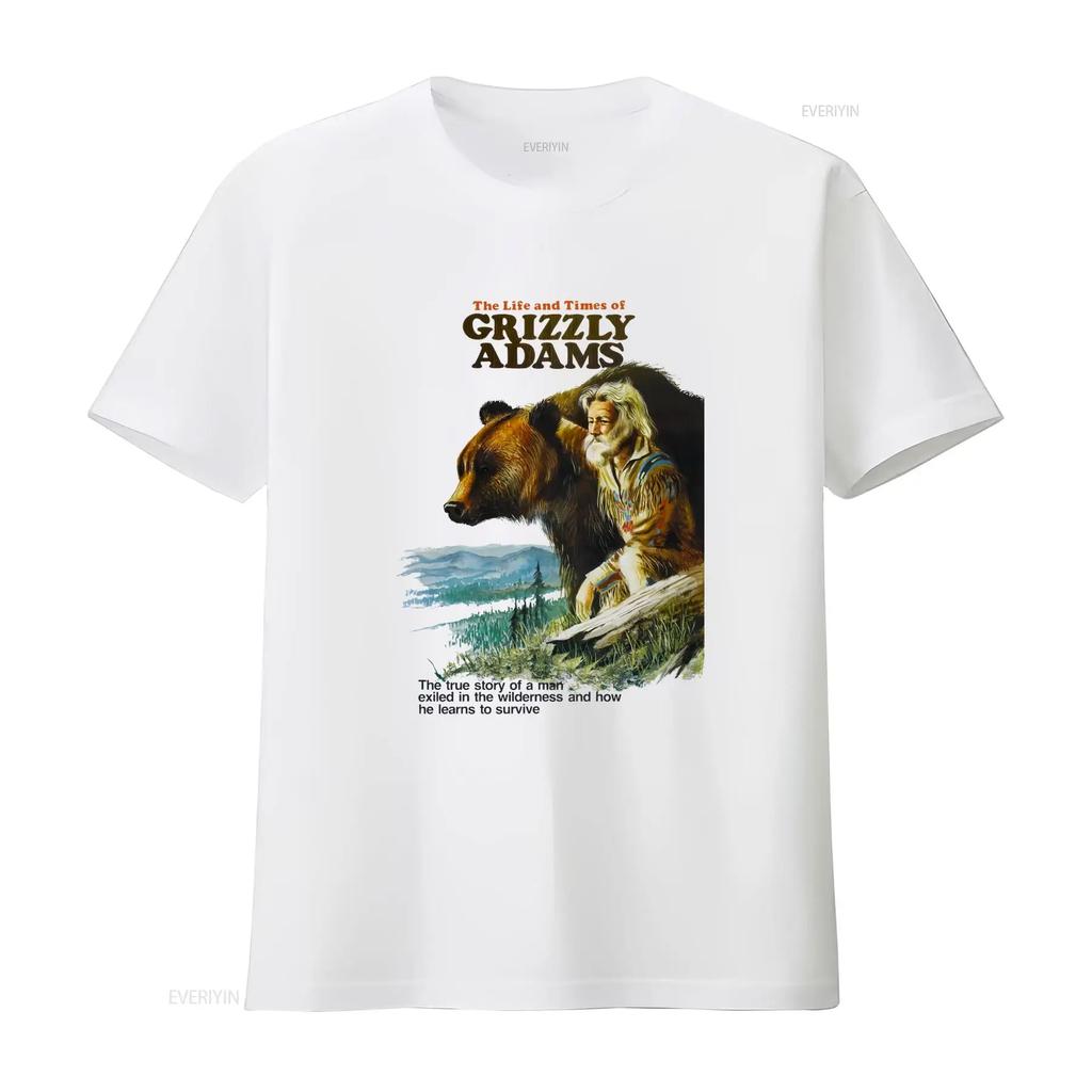 Bear The Life And Times Of Grizzly Adams Movie Retro T Shirt New Vintage Washed Casual Streetwear Stretched Stylish Breathable
