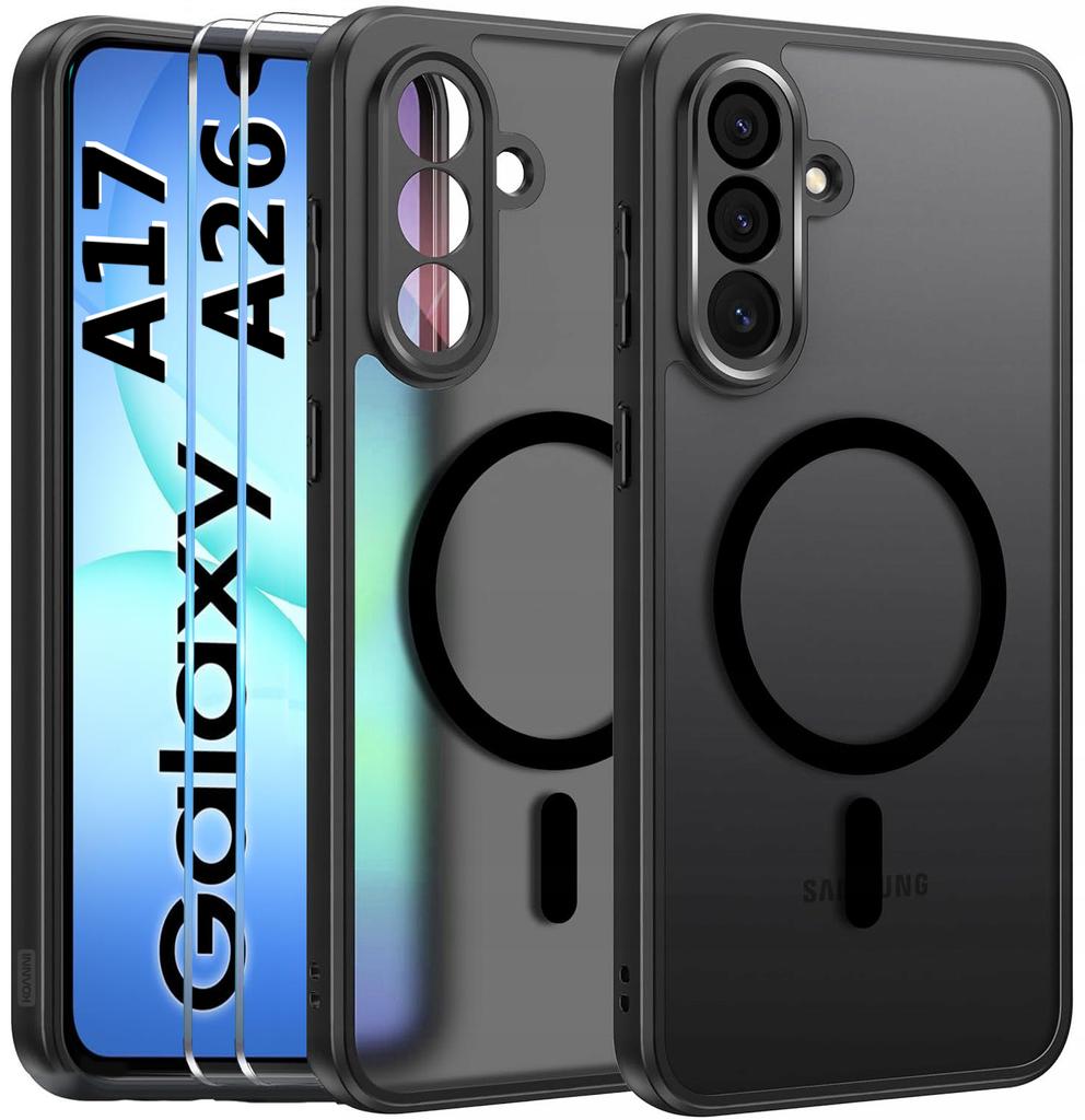 Magsafe Case Matte Black For Samsung A17 5G / A26 5G + 2X Koanni Glass