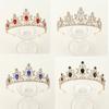 Popular Crown Alloy Silver Plated Hair Hoop Crown Crystal Gem Bridal Hair Accessories Crown
