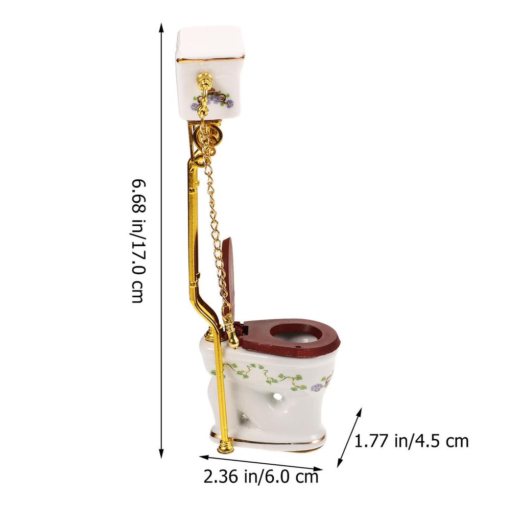Керамический мини-туалет масштаба 1/12 для кукольного домика, аксессуар для ванной комнаты, реалистичная миниатюрная модель мебели