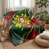 Portugal Football Printed Flannel Blanket Skin Friendly Warm Decorative Throw for Indoor Couch Bed Daily Use