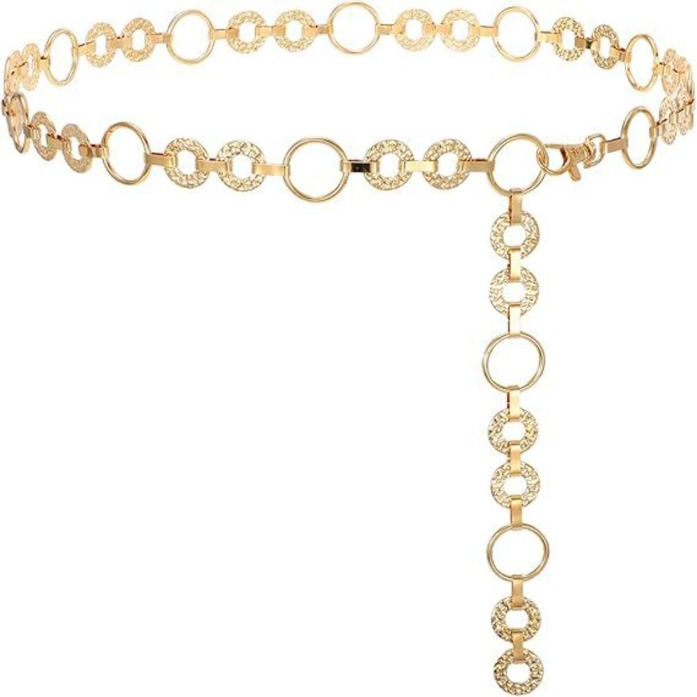 Metal Waist Chain Belt Adjustable Ladies Fashion Chain Fashion Body Link Belts  for Jeans Dress