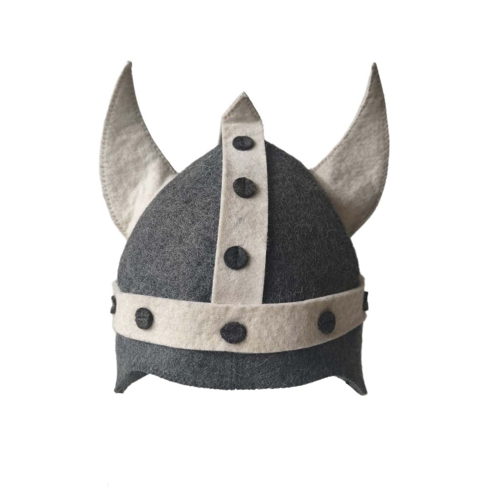 Funny Wool Heat Insulation Steam Cap Nordic Halloween Cosplay Horn Helmet Cosplay Costume Prop