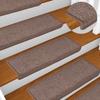 VidaXL Stair Carpet 15 Pieces 65 X 21 X 4 Cm Brown Rectangular Edge 326196