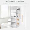 Bathroom Cabinet with Mirror, 2-Door, 3 Shelves, 80 x 15 x 60 cm, White
