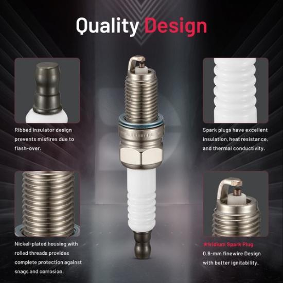 Set Of 4 Ceramic Iridium Spark Plugs Fit For BMW 1991 1992 1993 M5 3481 DCPR6E