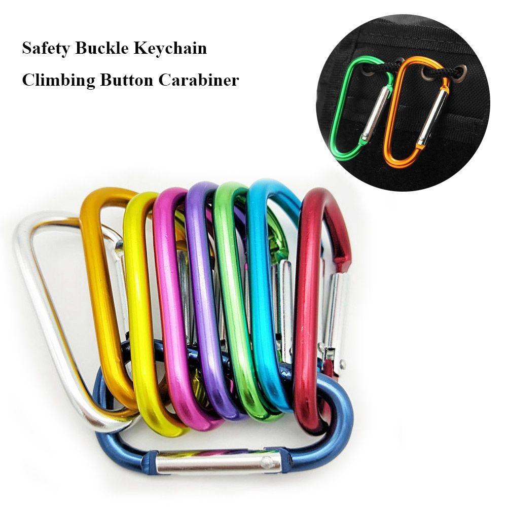 Safety Multicolor Aluminium Camping Hiking Hook Buckle Keychain Climbing Button Alloy Carabiner