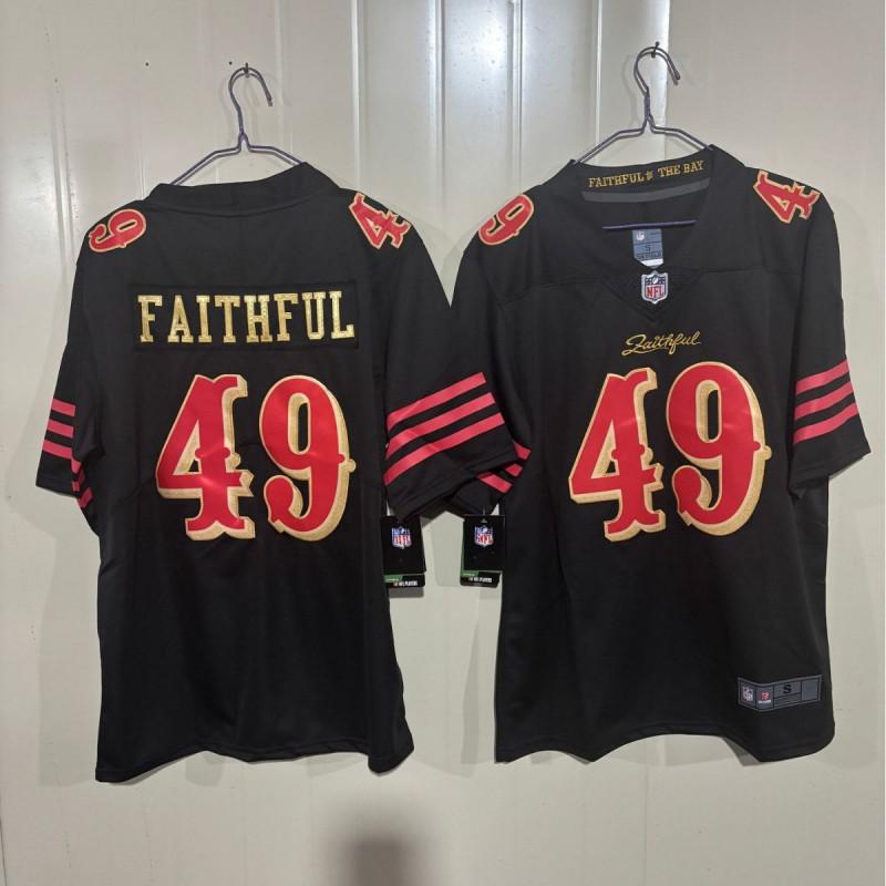 Mens NFL San Francisco 49ers Short Sleeve Jersey Embroidered Team Apparel Fan Wear Sports Gear