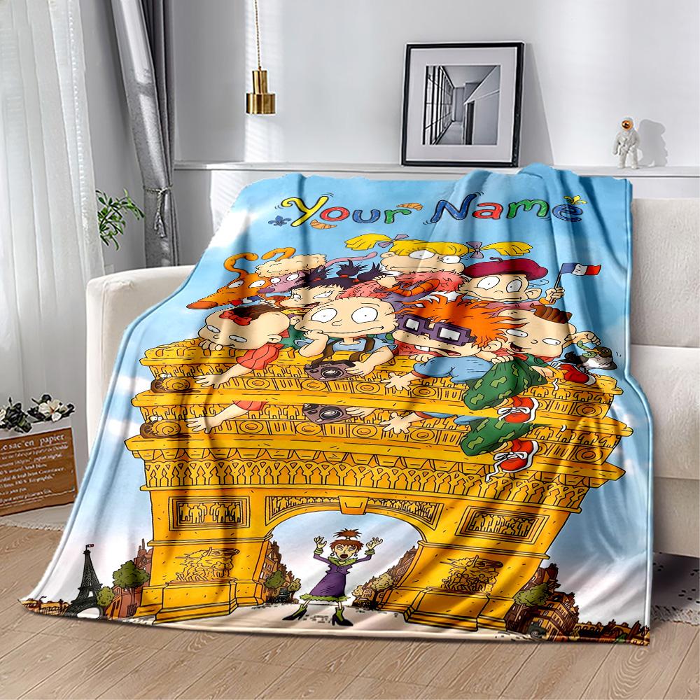 Rugrats Customize Text Blanket Lightweight Customizable Blanket Ultra-Soft Versatile for Chair Office Picnics Nap Four Seasons Universal