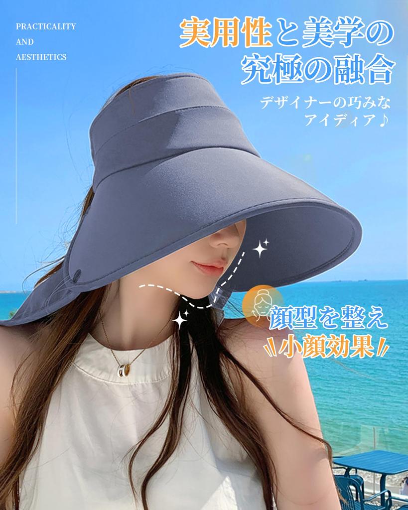 Солнцезащитный козырек для женщин Sun UV Complete Sun Wide UV Adjustable Head Chin Strap and Neck Cover Gray [Anjing], 100% защита, затенение, защита, козырек,