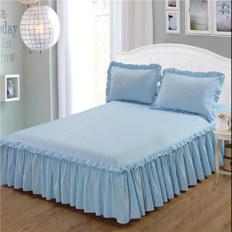 Solid Color Bedspread Bed Skirt Three-piece Cover Simmons Non-slip Bed Sheet Bed Sheet Protective Cover Skin-friendly Nude Sleeping