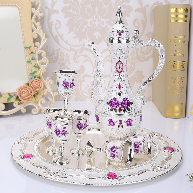 Цветная оловянная фляга для вина, Байцзю, высококачественное креативное домашнее украшение, мужской подарок, набор для вина, набор для чая, винный бокал