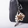 Leopard Print Flower Quality Leather Filled Cotton 3D Braided Rope Flower Bag Pendant Exquisite Creative Accessory Gift Bag Charm