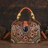 Vintage Luxury Handbag Handmade Leather Carved Women Bag Versatile Female Shoulder & Crossbody Bags
