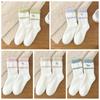 5Pairs Embroidery Mink Fleece Socks Puppy Dog Plush Floor Socks Winter Fluffy Socks  Autumn Winter